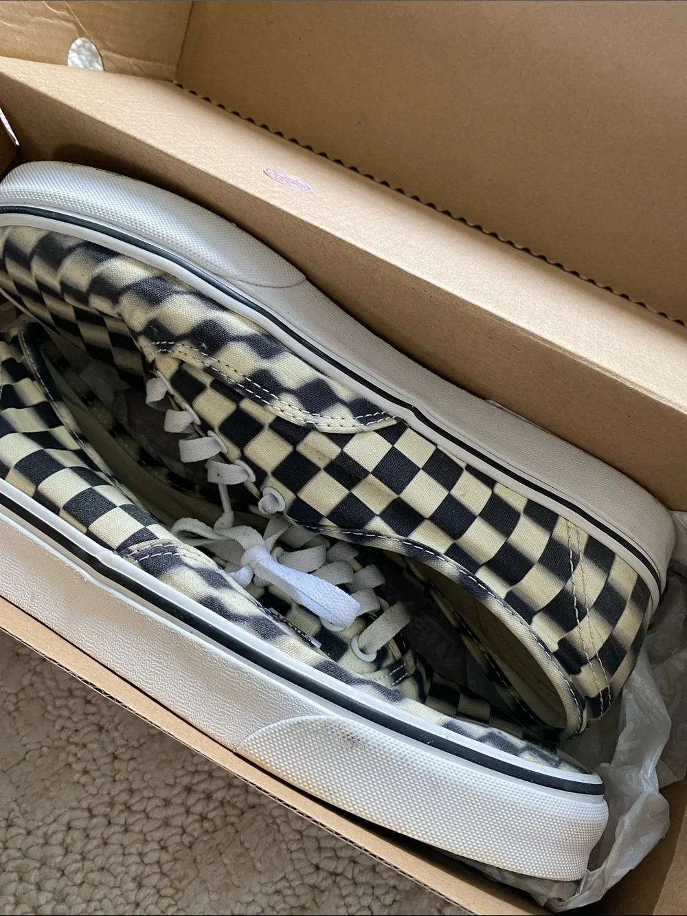 Vans Black & White Blur Check Canvas Sneakers